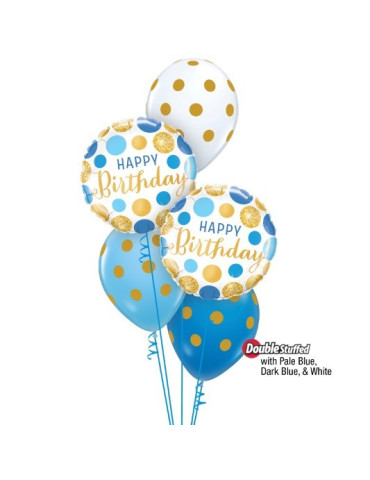 Buket balona srećan rođendan plavo zlatni