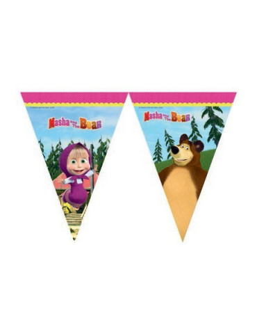 Trouglasti baner (9 zastavica) Masha and Bear