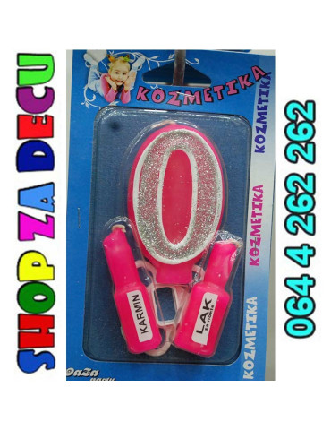 Broj 0 Kozmetika svećica roze