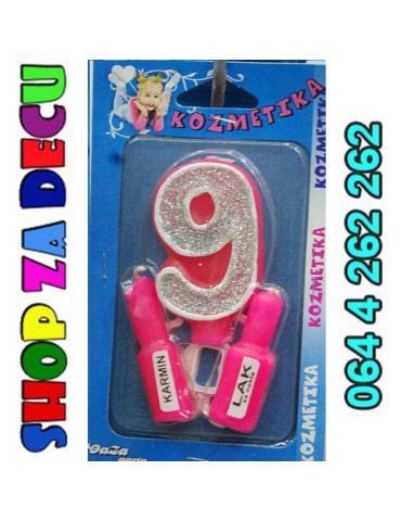 Broj 9 Kozmetika svećica roze