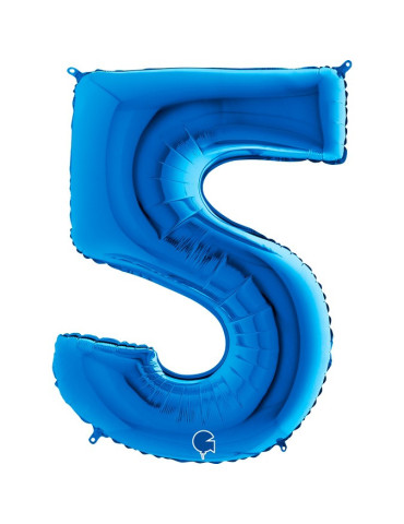 Balon broj 5 plavi sa helijumom