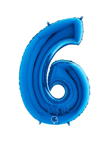 Balon broj 6 plavi sa helijumom